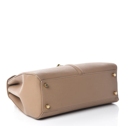 Celine Grained Calfskin Classique 16 Top Handle Bag Beige 4 of 16