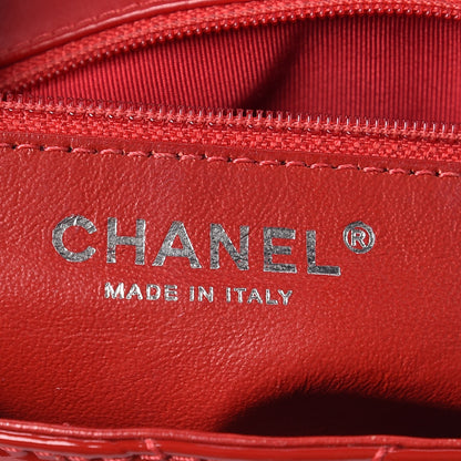 Chanel Patent Chevron Quilted Medium Single Flap Red 8 of 9