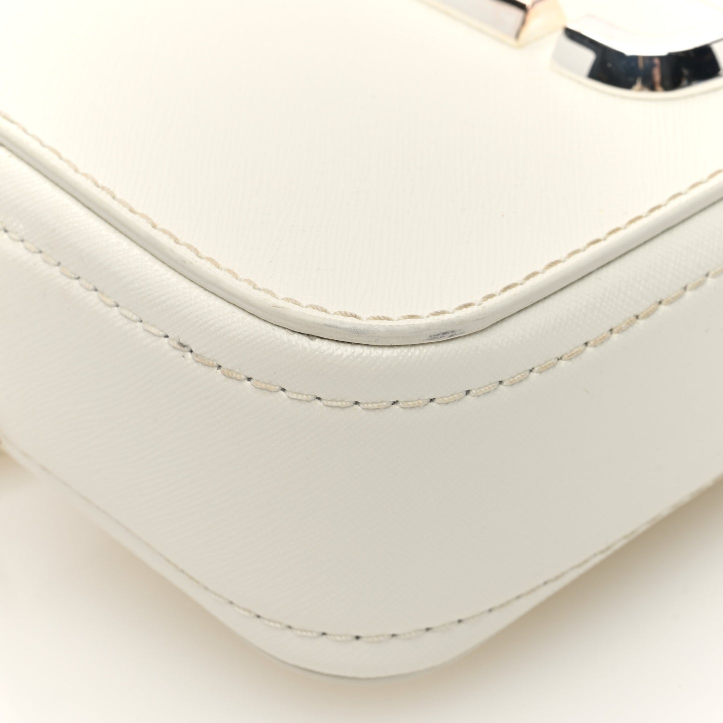 Saffiano Small Snapshot Camera Bag White