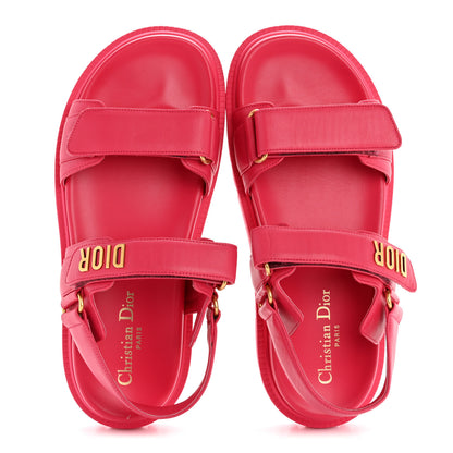 Christian Dior Lambskin Dioract Sandals 39 Raspberry 3 of 18