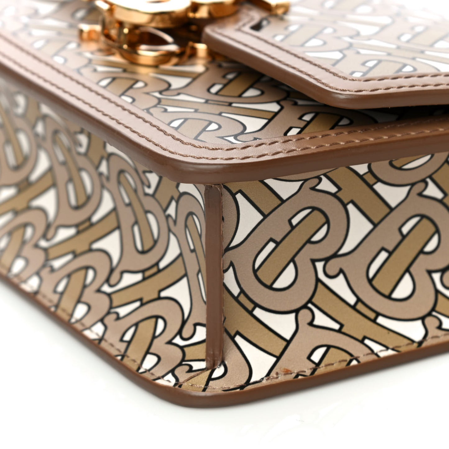 Calfskin Monogram Mini TB Bag Beige