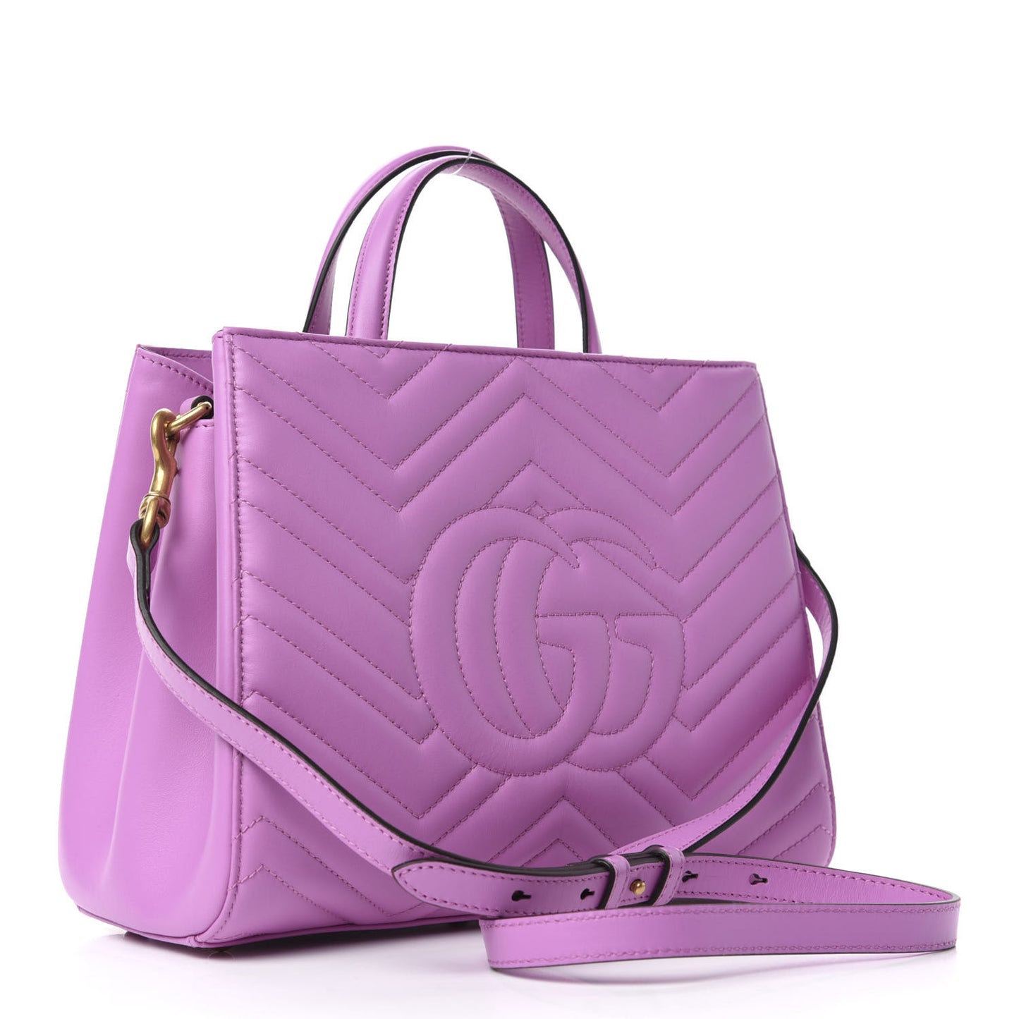 Calfskin Matelasse Small GG Marmont Tote Candy Mousse