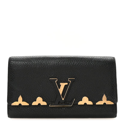 Louis Vuitton Taurillon Embellished Capucines Long Wallet Black 1 of 7