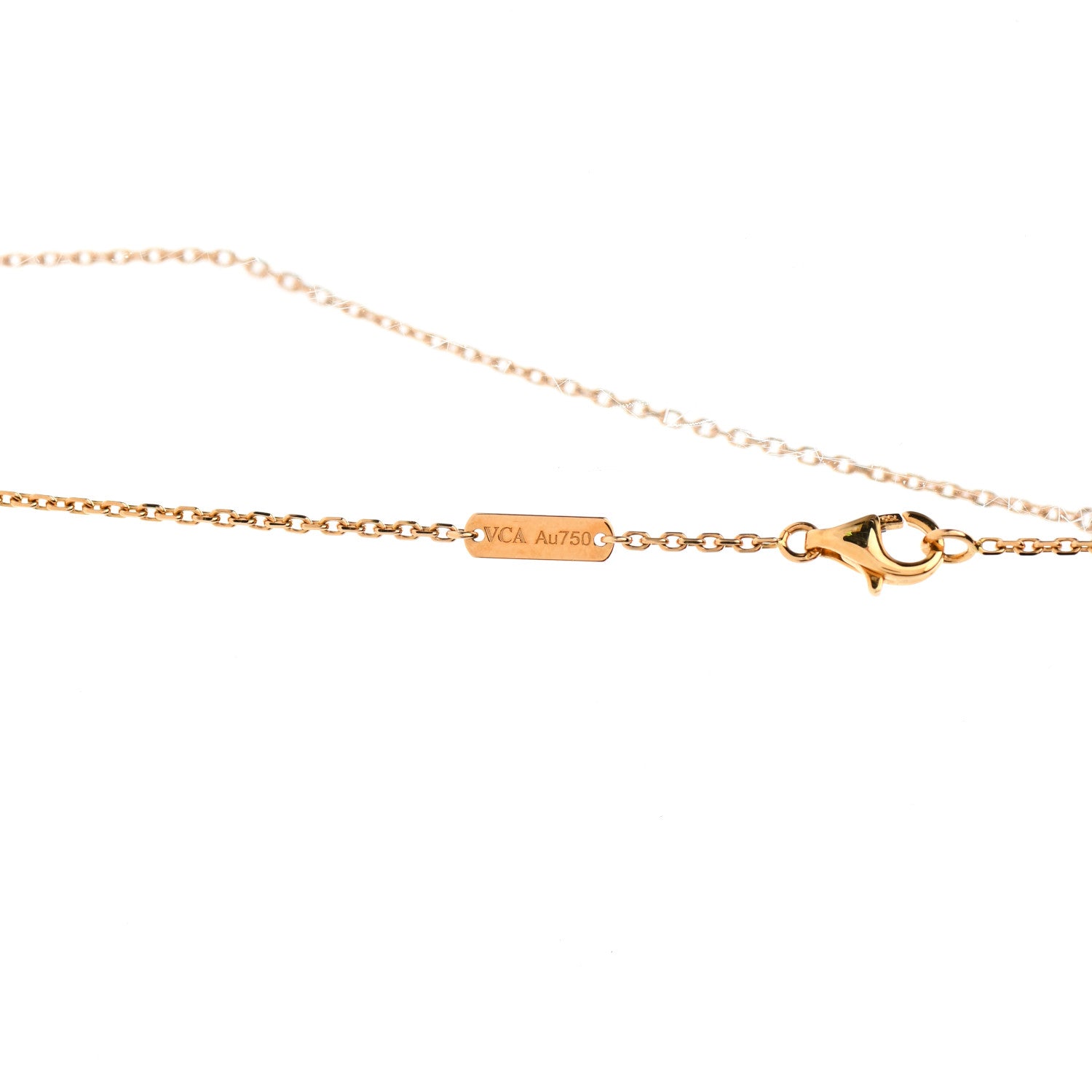 Van Cleef & Arpels 18K Yellow Gold Mother of Pearl Vintage Alhambra Pendant Necklace 5 of 7