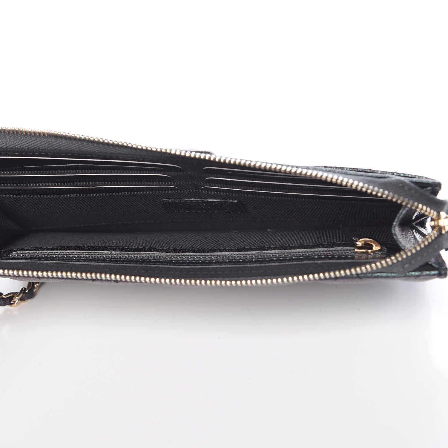 Chanel Iridescent Caviar Quilted Classic Pouch With Handle Black 6 of 11