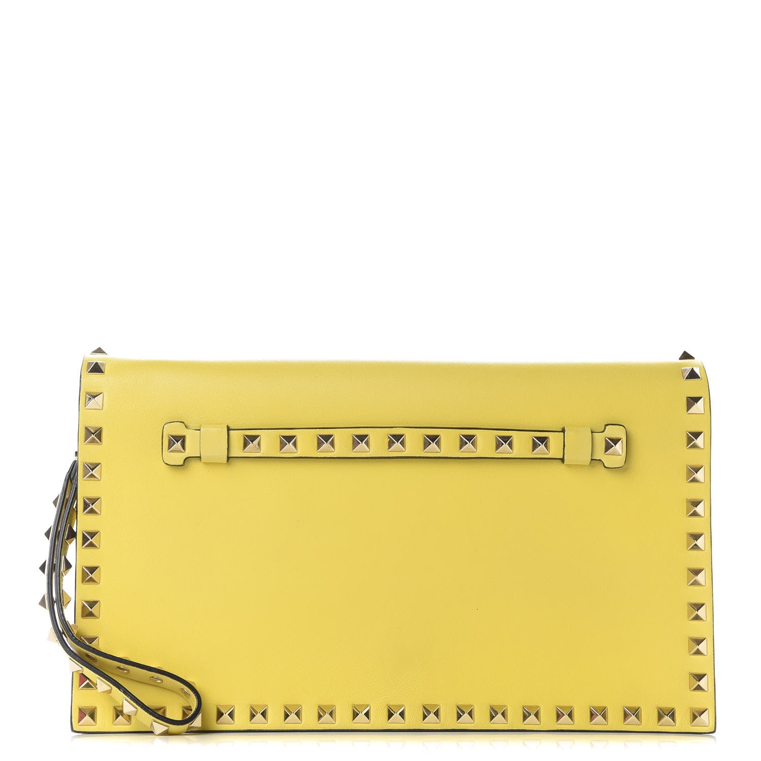Valentino Garavani Nappa Rockstud Wristlet Clutch Naples Yellow 1 of 9