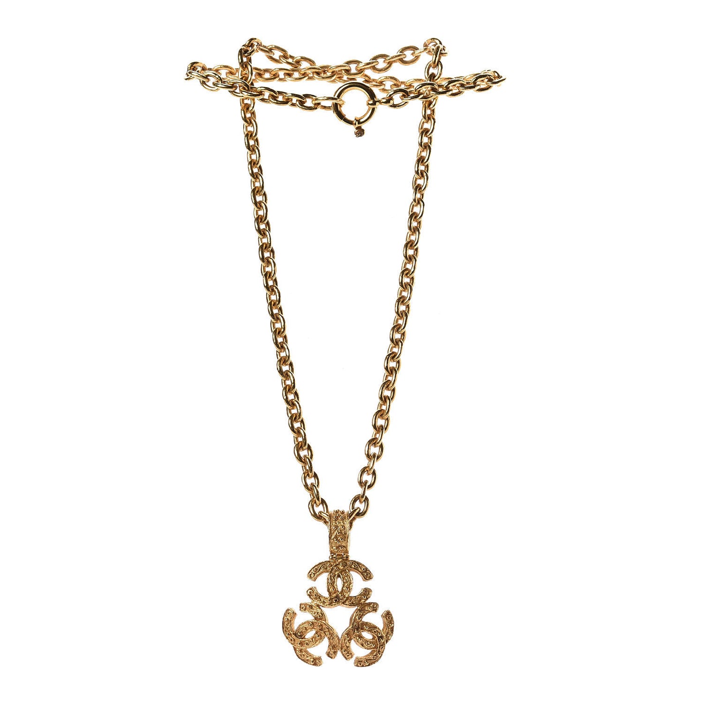 Triple CC Chain Necklace Gold