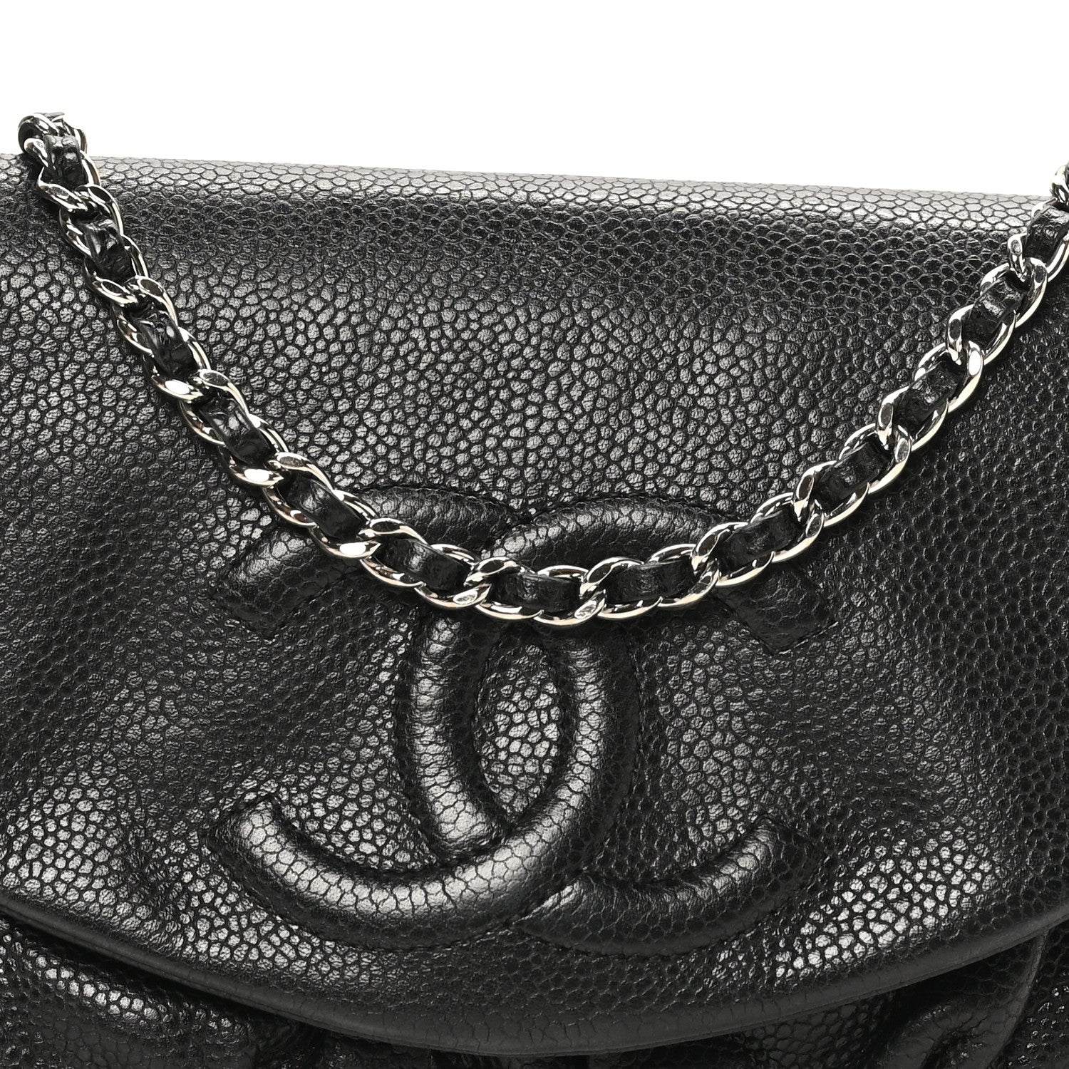 Chanel Caviar Half Moon Wallet On Chain WOC Black 8 of 10