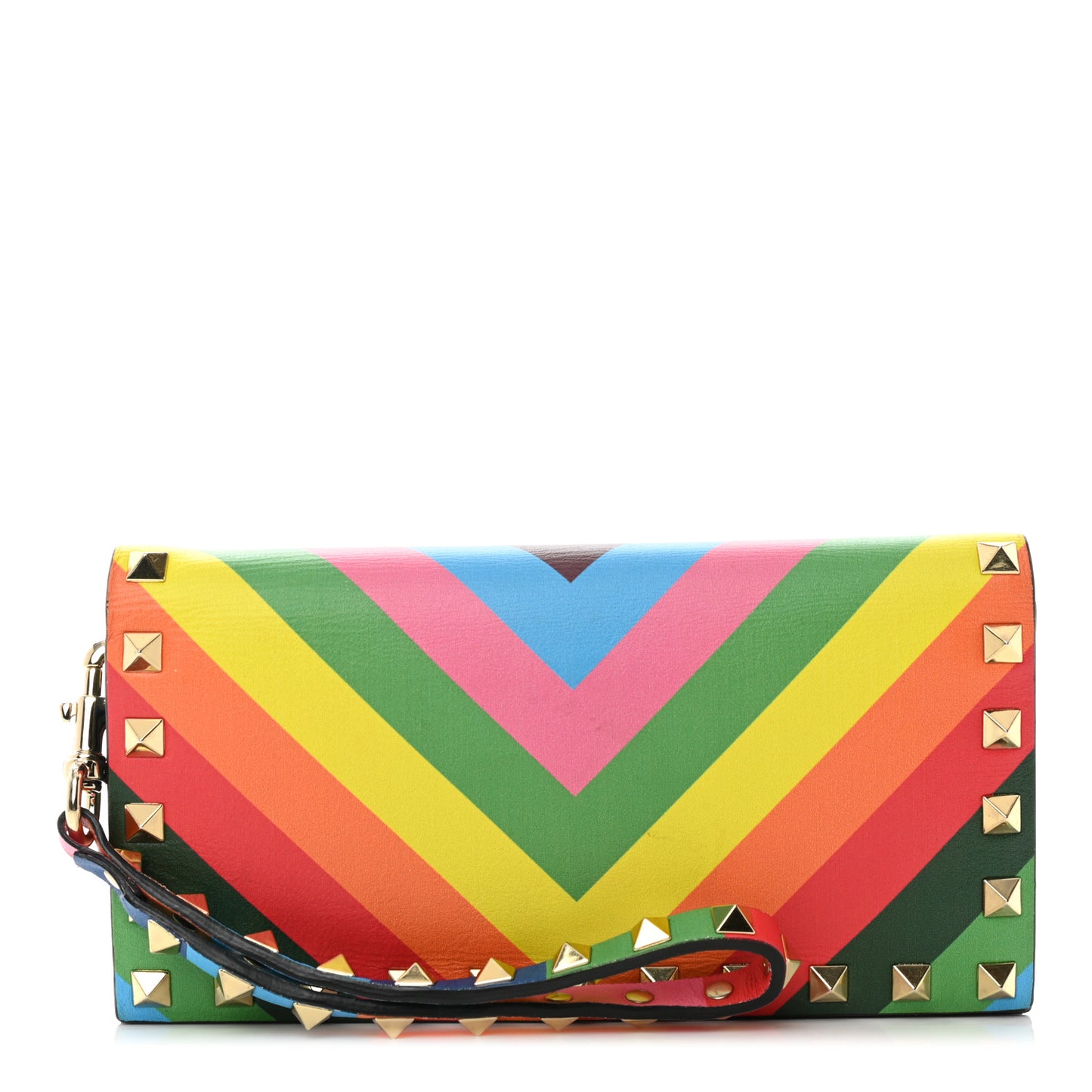 Vitello 1973 Rockstud Wristlet Wallet Multicolor