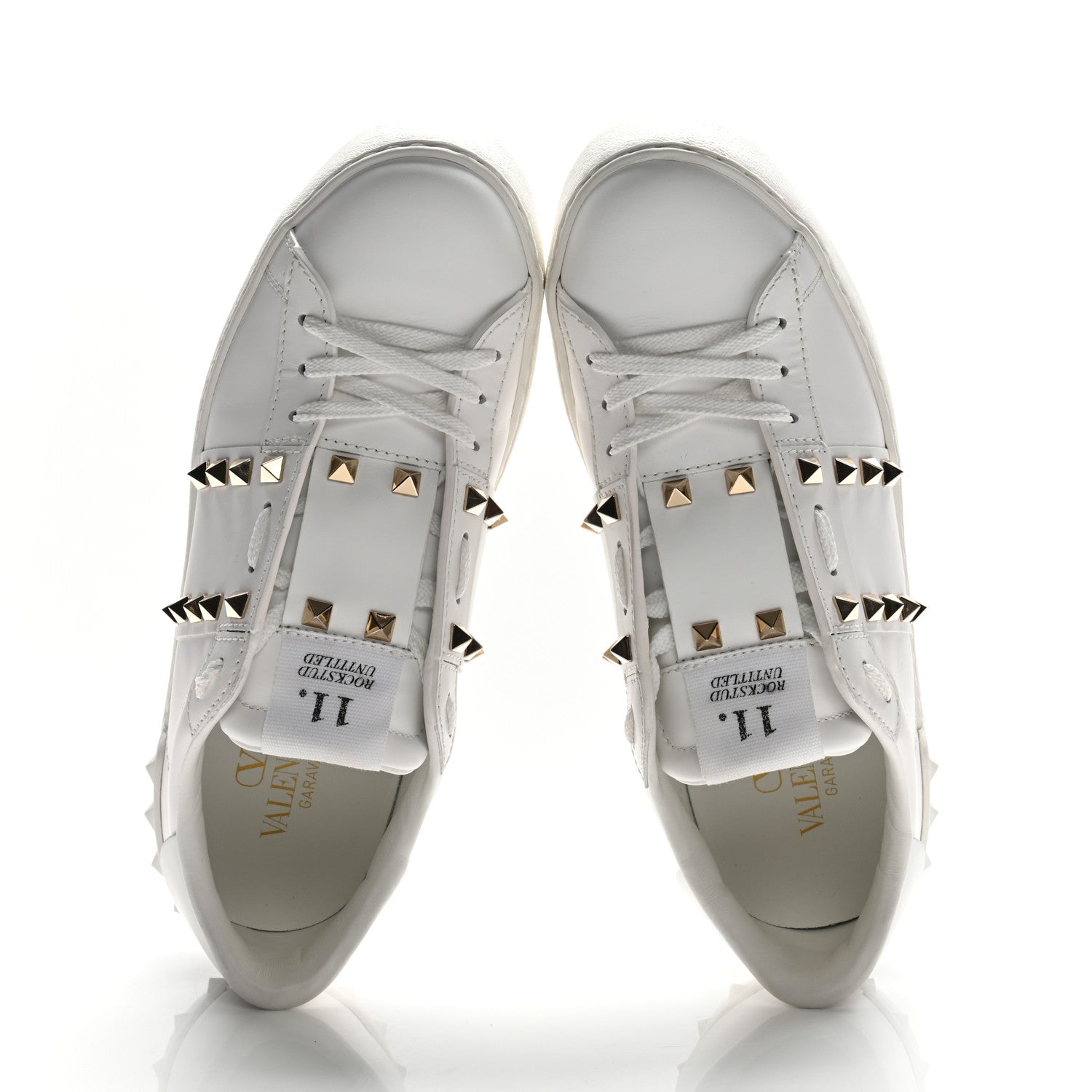 Valentino Garavani Calfskin Rockstud Untitled Open Sneakers 38 White 2 of 11