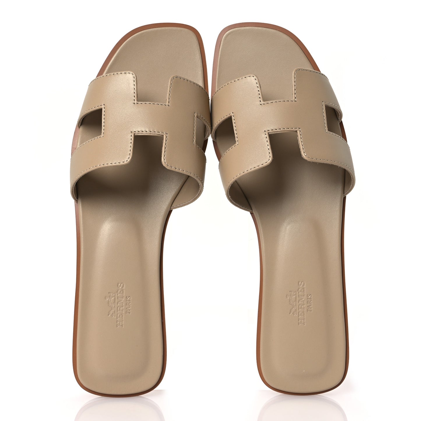 Box Calfskin Oran Sandals 39.5 Beige Lin
