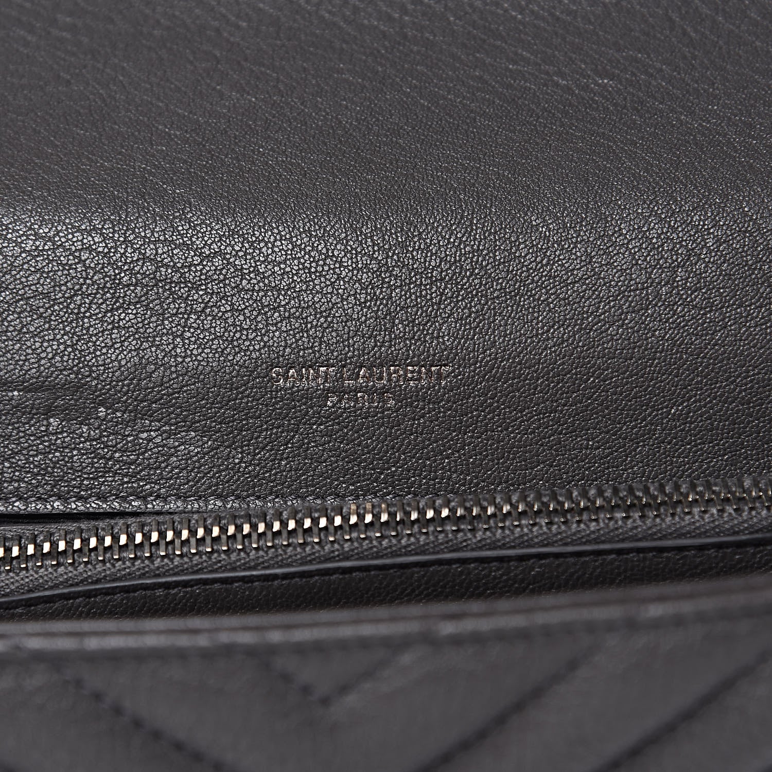 Saint Laurent Sheepskin Matelasse Chevron Monogram Medium College Bag Light Coal 11 of 12