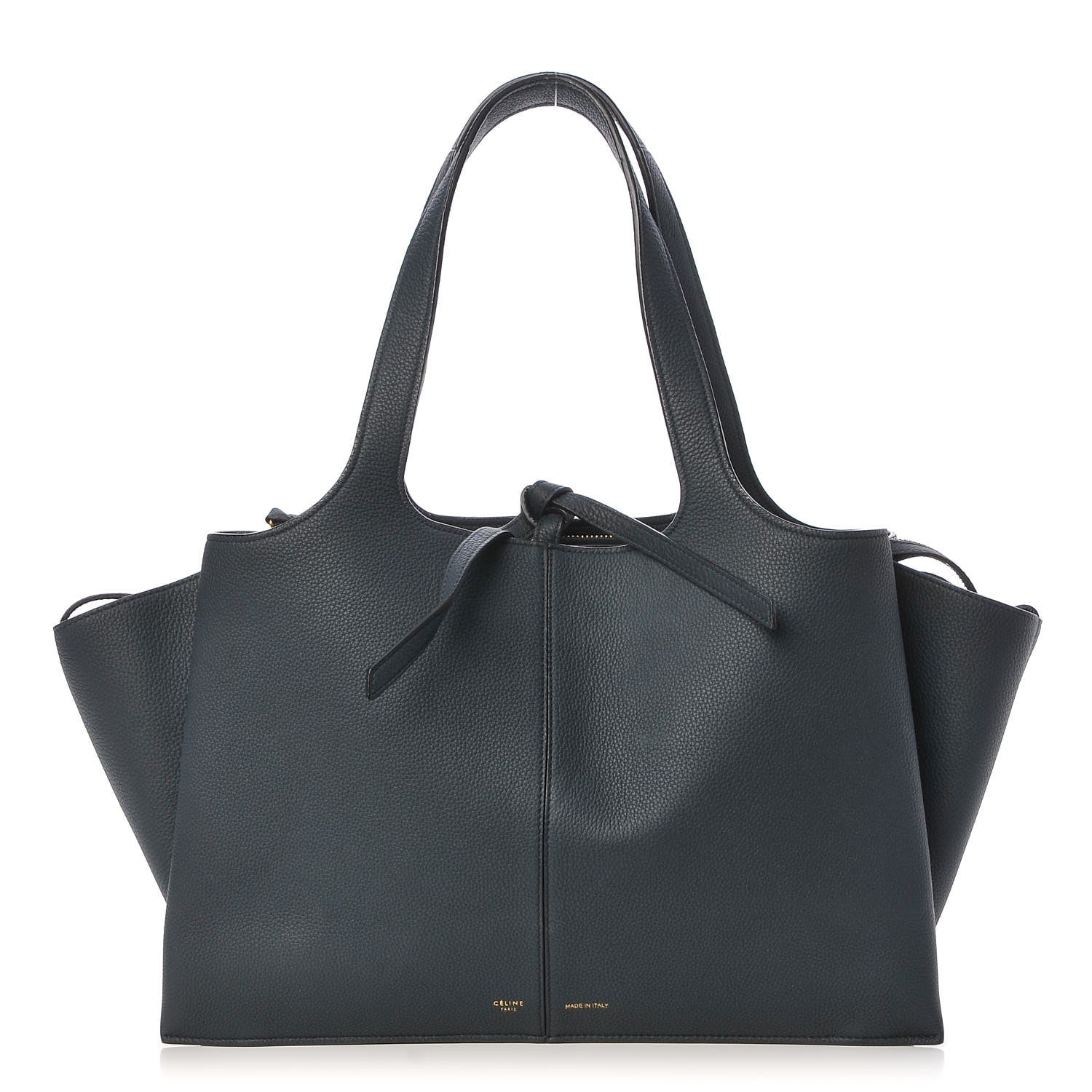 Celine Baby Grained Calfskin Medium Tri-Fold Bag Dark Sea 1 of 11