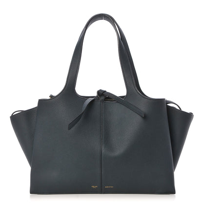 Celine Baby Grained Calfskin Medium Tri-Fold Bag Dark Sea 1 of 11