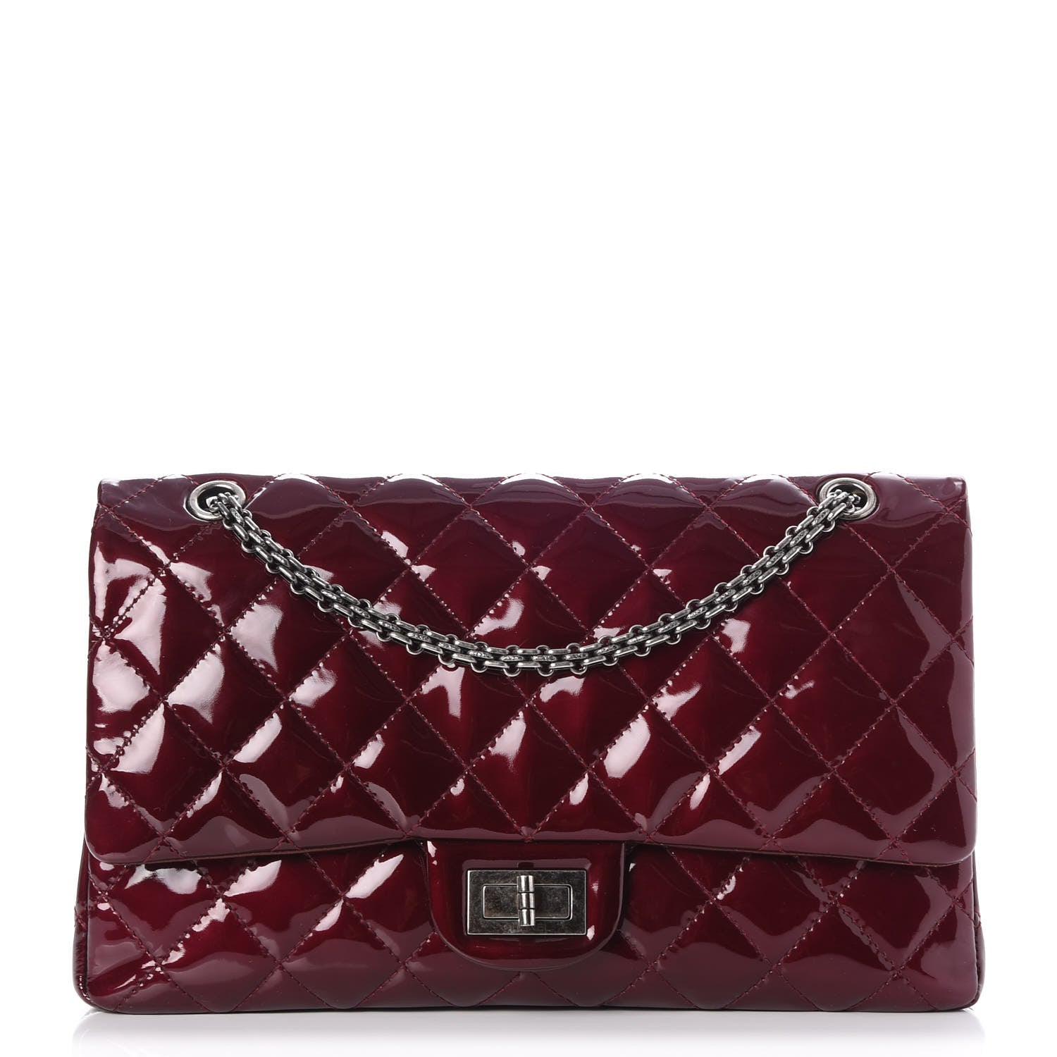 Chanel Patent Quilted 2.55 Reissue 227 Flap Light Burgundy 1 of 7