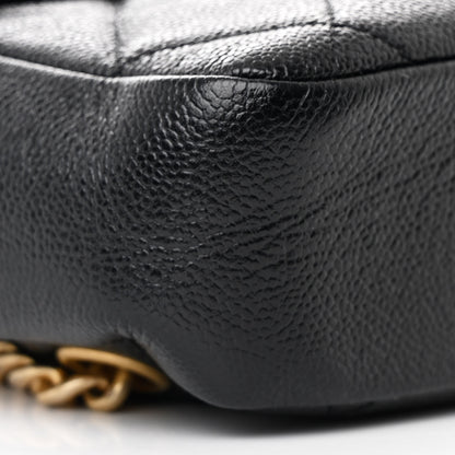 Chanel Shiny Caviar Quilted Chain Melody Backpack Black 9 of 11
