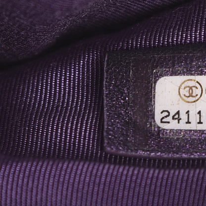 Chanel Metallic Lambskin Quilted Medium Cosmetic Case Purple 6 of 7