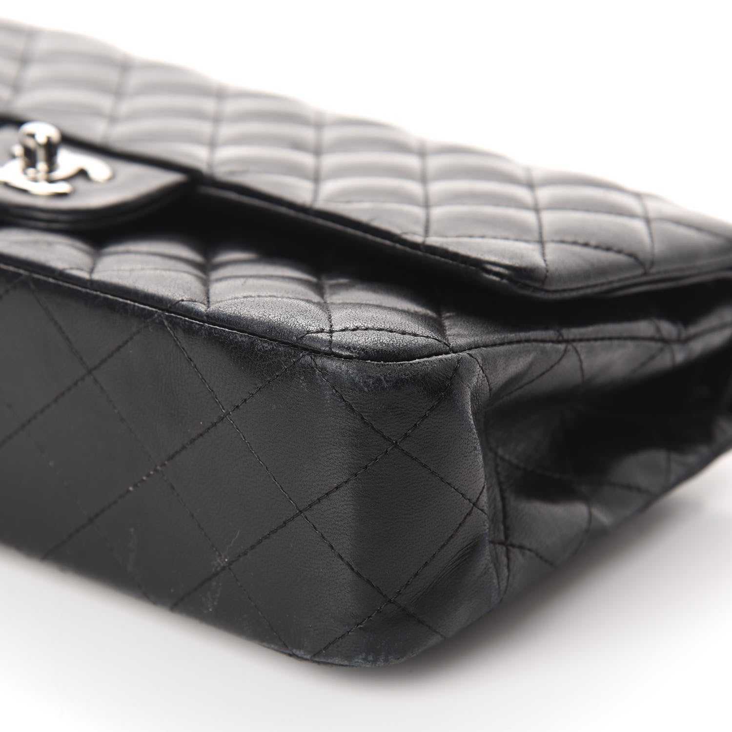 Chanel Lambskin Quilted Medium Double Flap Black 7 of 12