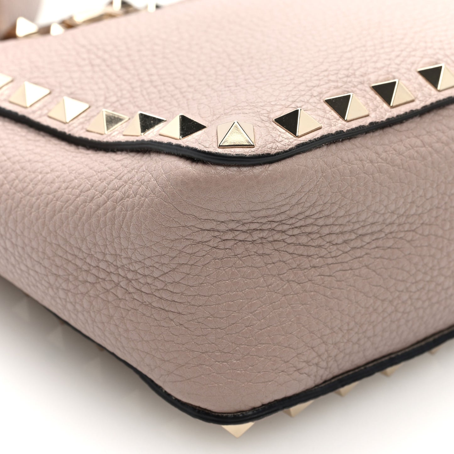 Pebbled Calfskin Mini Rockstud Flip-Lock Messenger Bag Poudre