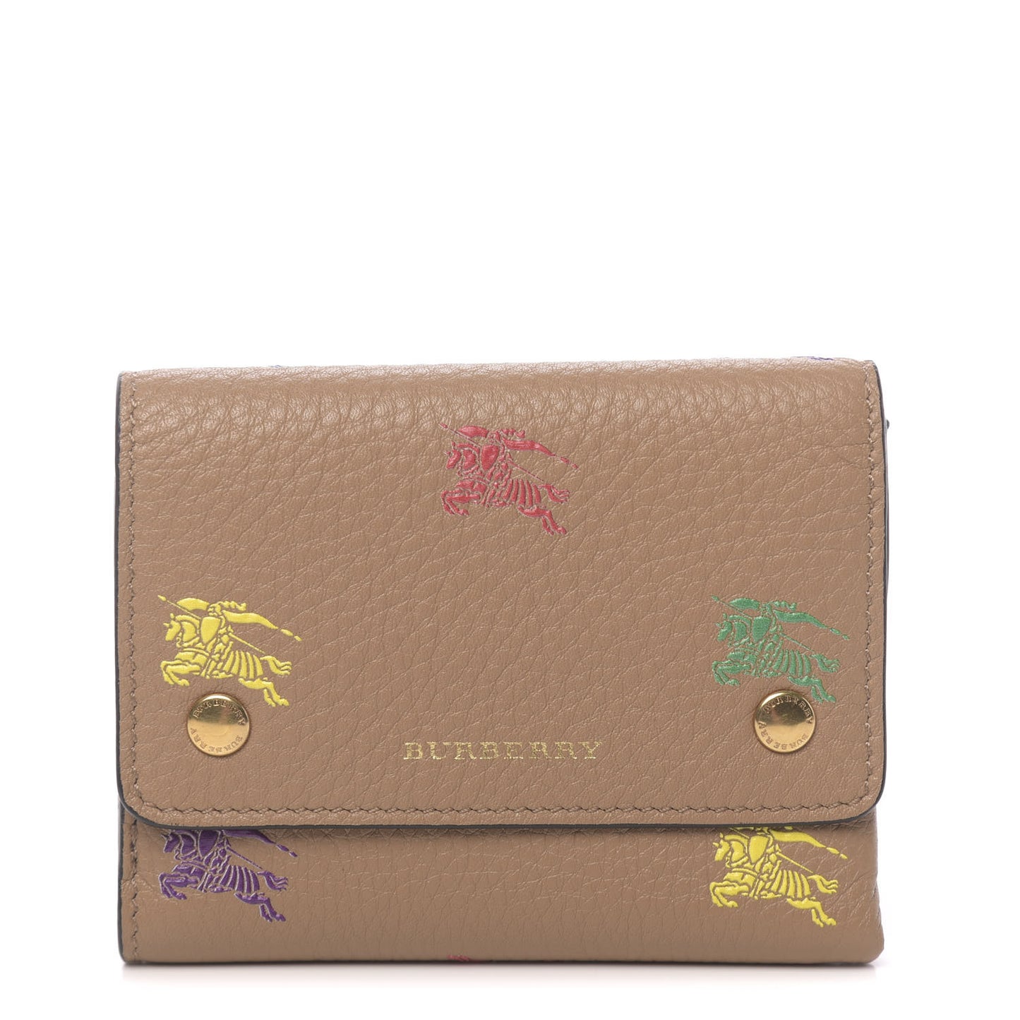 Grained Calfskin EKD Tri-Fold Compact Wallet Light Camel