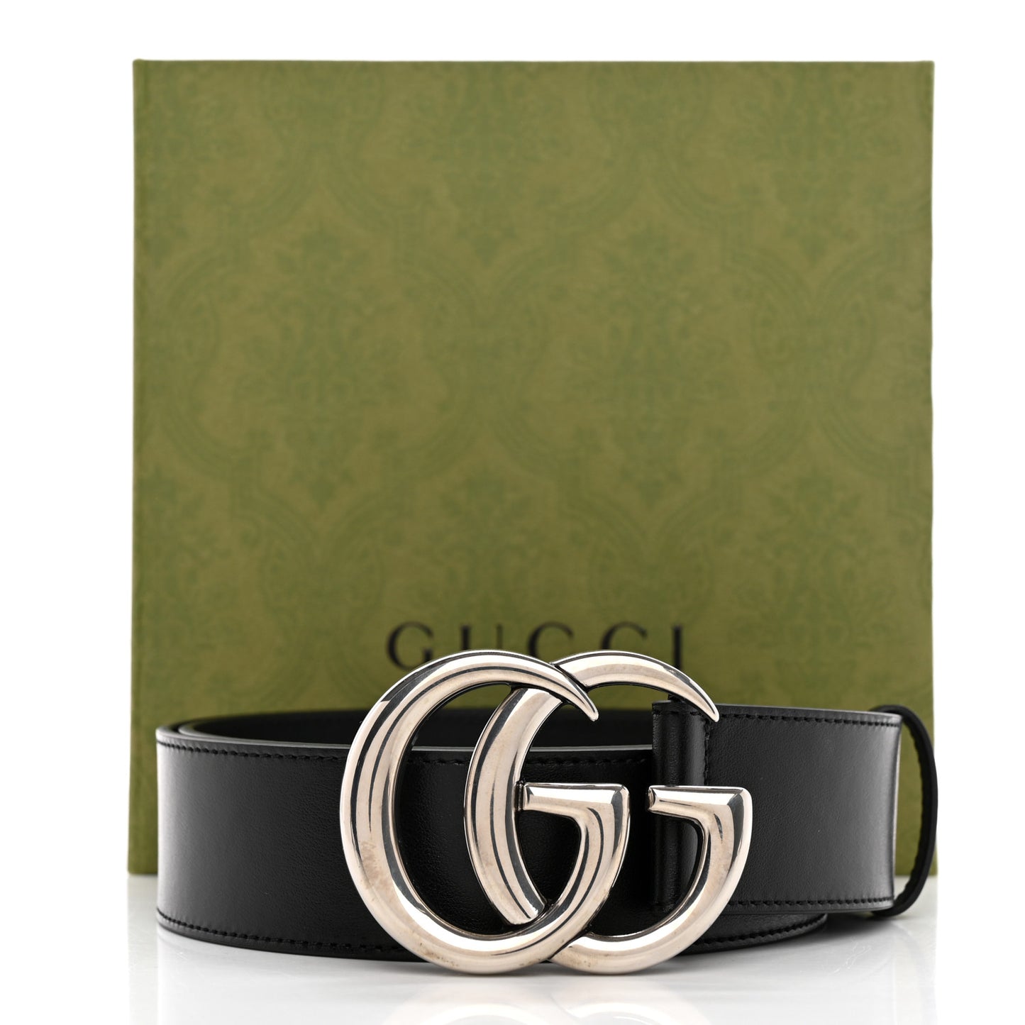 Plutone Calfskin Palladium Double G 40mm Belt 90 36 Black