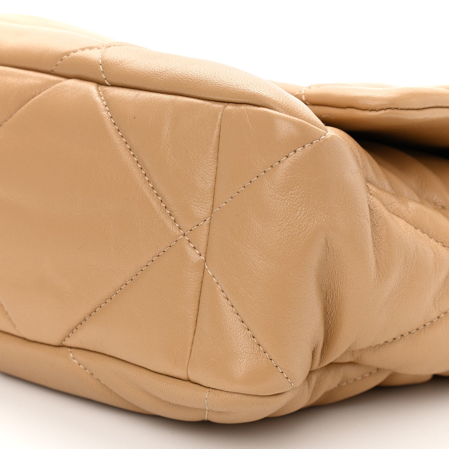 Chanel Goatskin Quilted Large Chanel 19 Flap Beige 10 of 10
