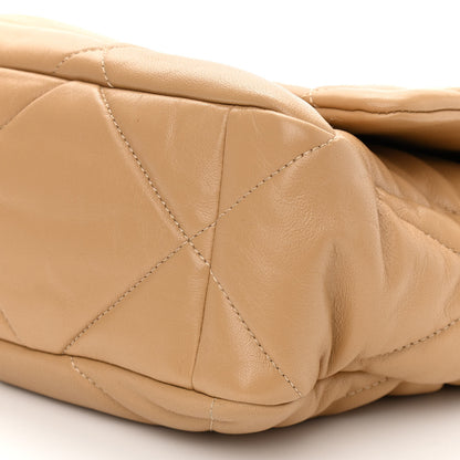 Chanel Goatskin Quilted Large Chanel 19 Flap Beige 10 of 10
