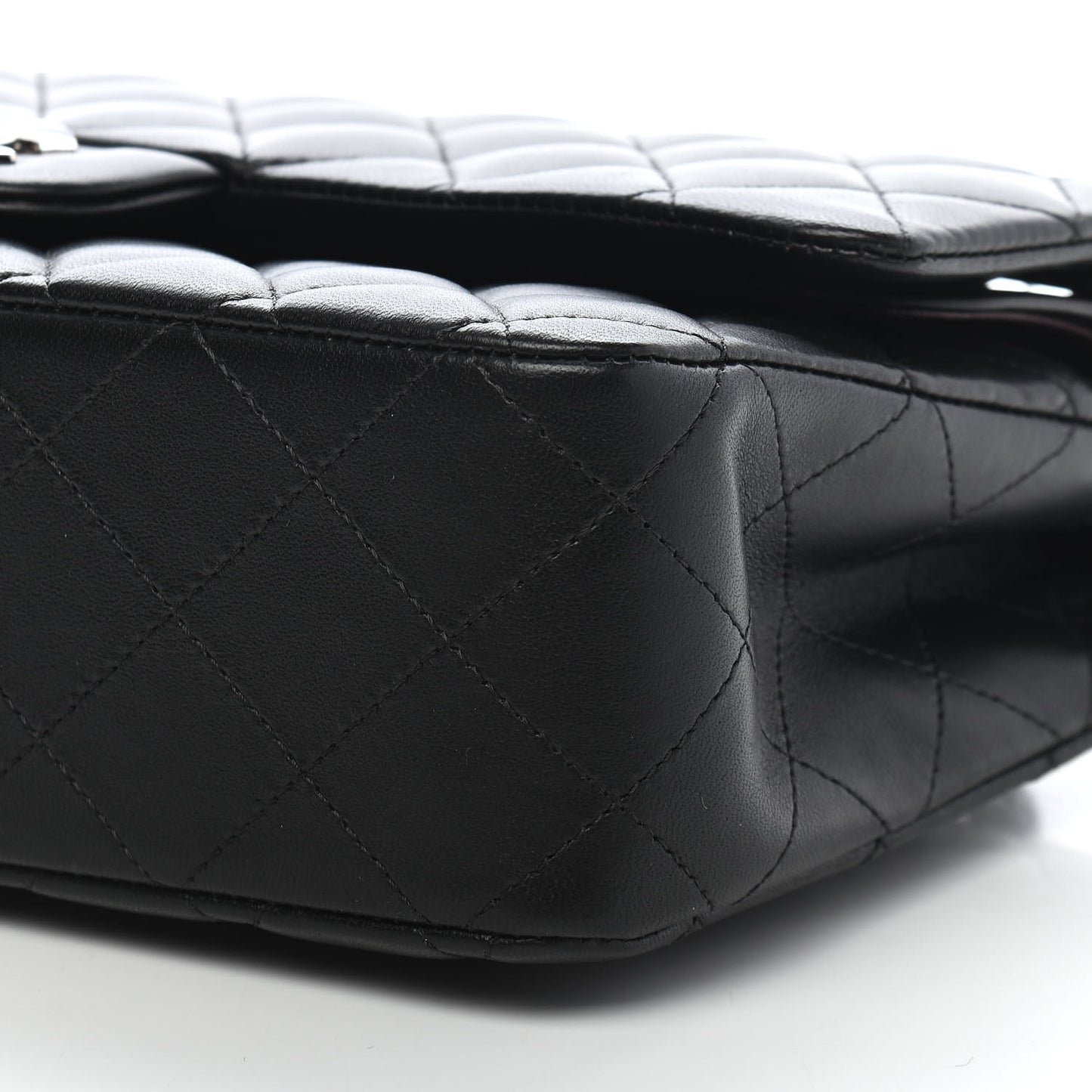 Lambskin Quilted Medium Double Flap Black