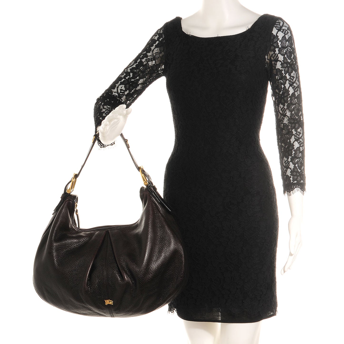 Leather Malika Hobo Dark Brown