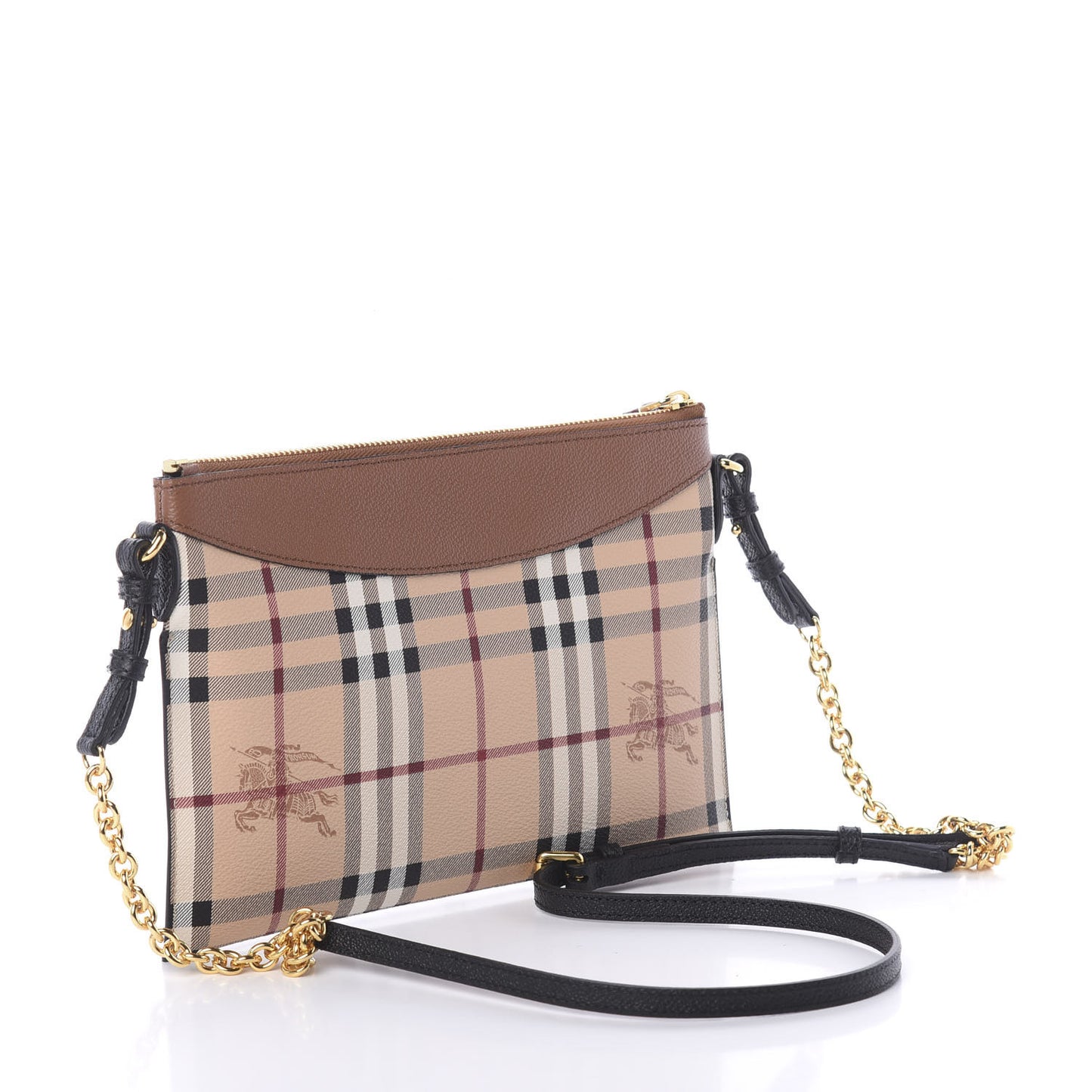 Haymarket Check Peyton Crossbody Clutch Bag Toffee
