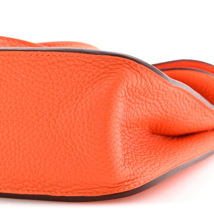 Hermes Taurillon Clemence Halzan 25 Orange Minium 10 of 13