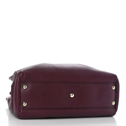 Gucci Calfskin Small Bamboo Shopper Tote Burgundy 3 of 8