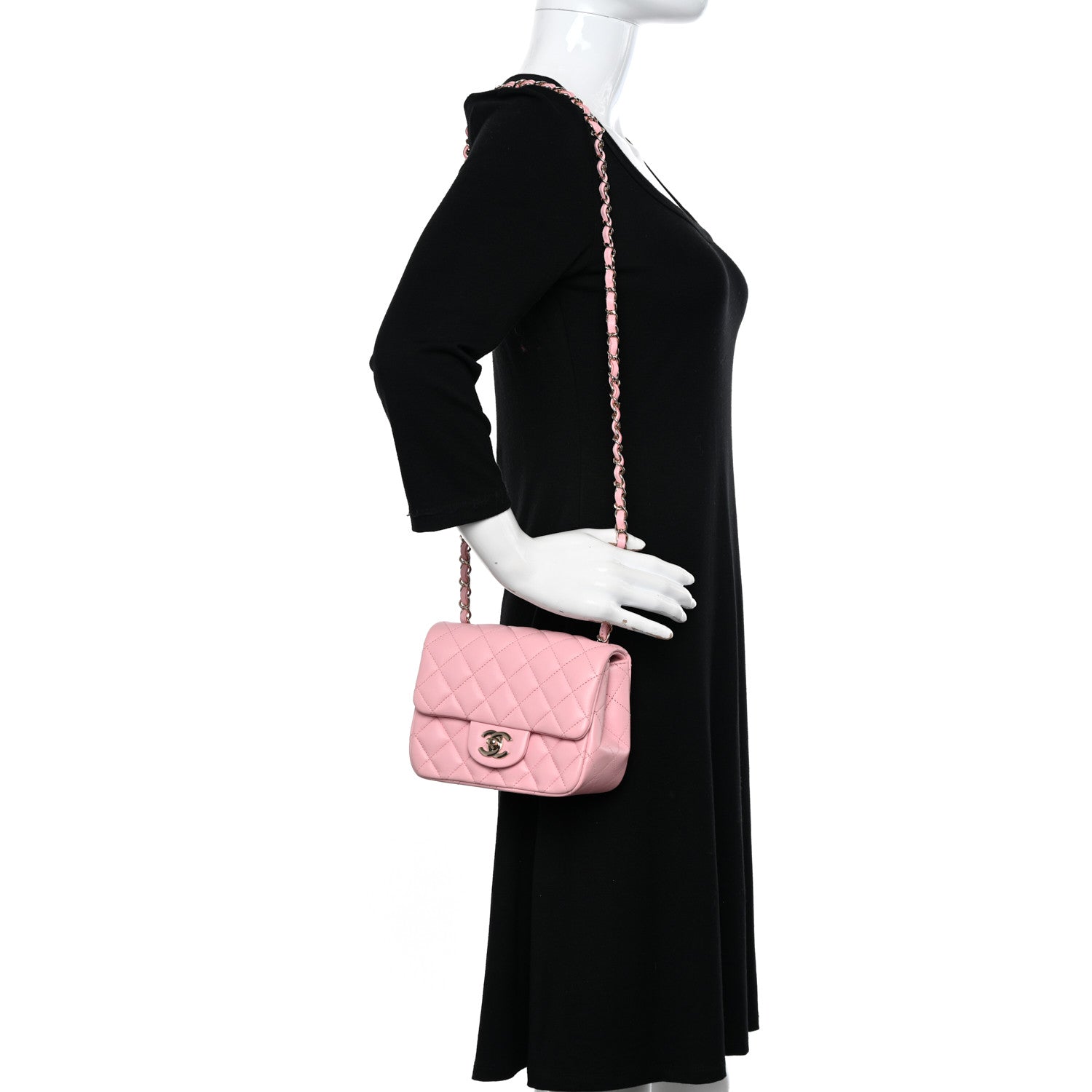 Chanel Lambskin Quilted Mini Square Flap Light Pink 2 of 11