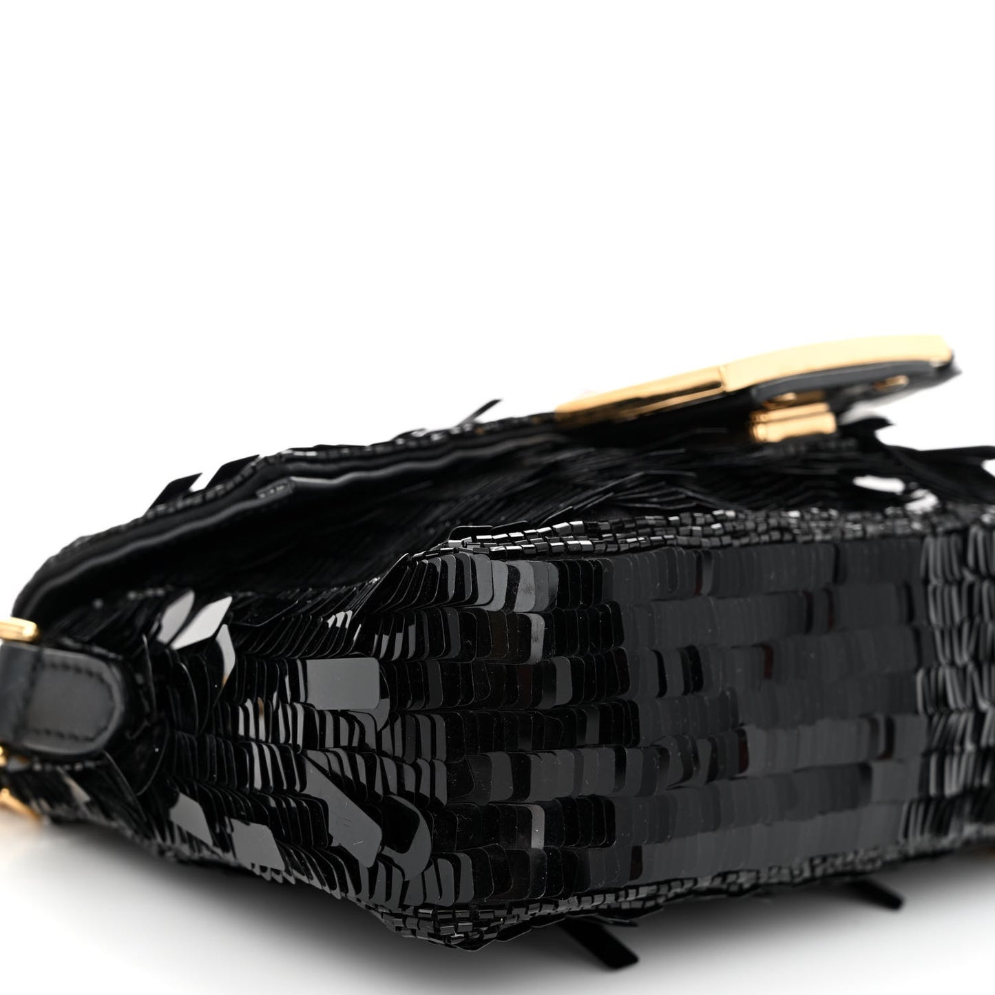 Sequin Paillettes Vitello Grace Sex and the City Mini Baguette Black
