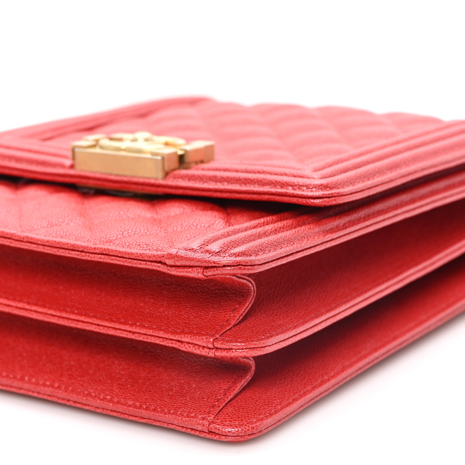 Chanel Caviar Quilted North South Boy Flap Red 10 of 10