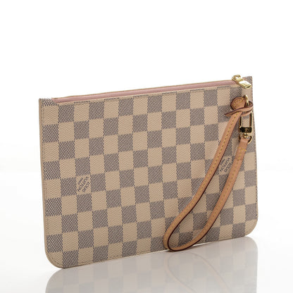 Louis Vuitton Damier Azur Neverfull MM GM Pochette Rose Ballerine 3 of 13