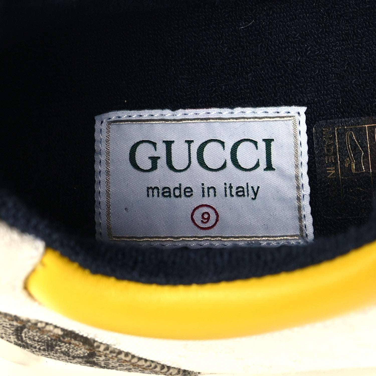 Gucci GG Supreme Monogram Mix Monogram Mens Rhyton Sneakers 9 London Blue Beige Sun Yellow 7 of 8