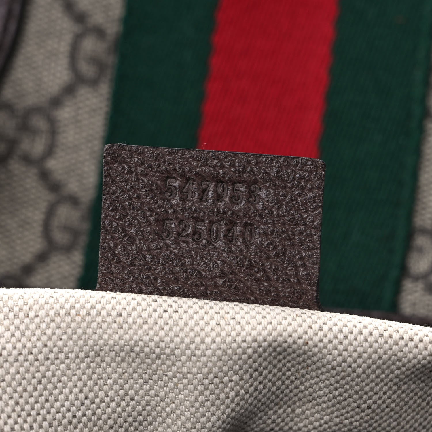 Gucci GG Supreme Monogram Textured Dollar Calfskin Web Medium Ophidia Carry-On Duffle Bag Beige Ebony New Acero 7 of 9