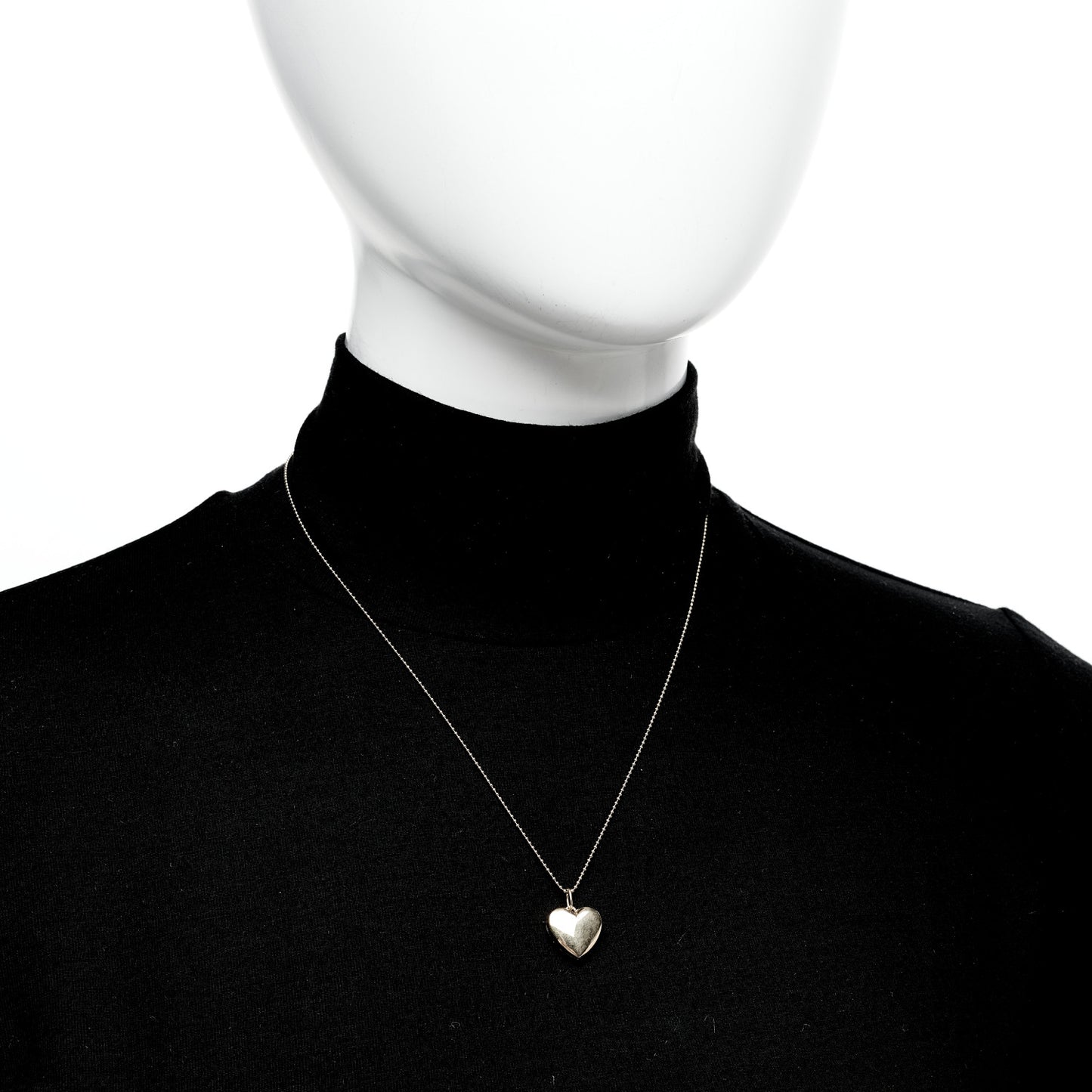 18K Yellow Gold Heart Locket Pendant Necklace