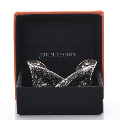 John Hardy Sterling Silver 18K Yellow Gold Sapphire Topaz Batu Kawung Twist Cuff 9 of 9