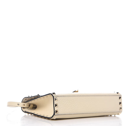 Valentino Garavani Pebbled Calfskin Medium Rockstud Flip Lock Crossbody Bag Light Ivory 4 of 6