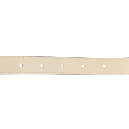Gucci Azalea Calfskin Enamel Monochrome Double G 20mm Belt 110 44 Mystic White 4 of 6