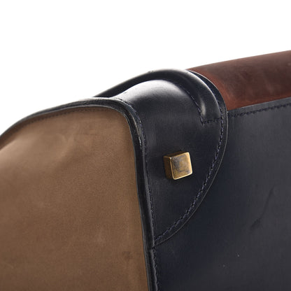 Celine Nubuck Smooth Calfskin Mini Tri-Color Luggage Marron 8 of 14