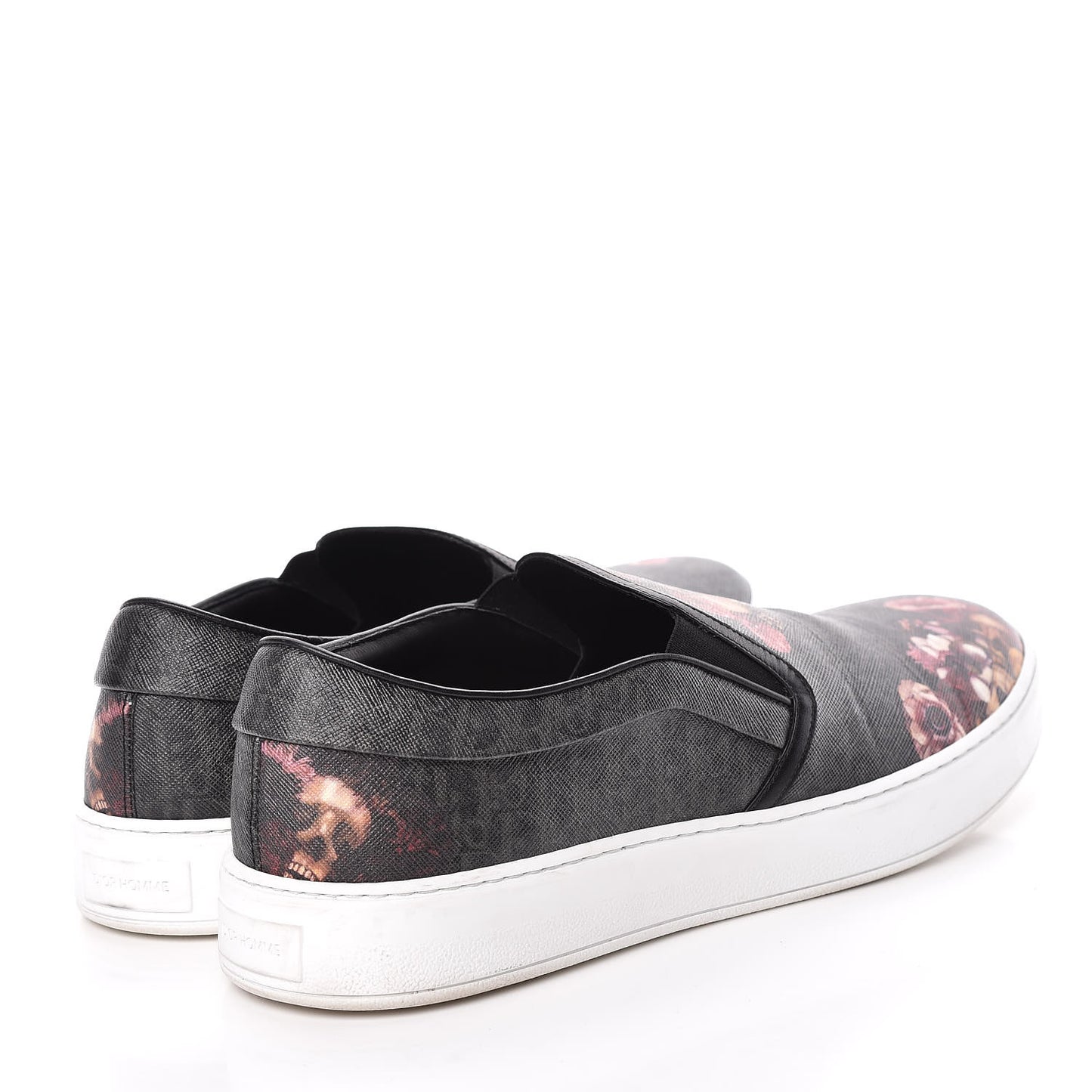Homme Monogram Floral Skull Slip On Sneakers 45
