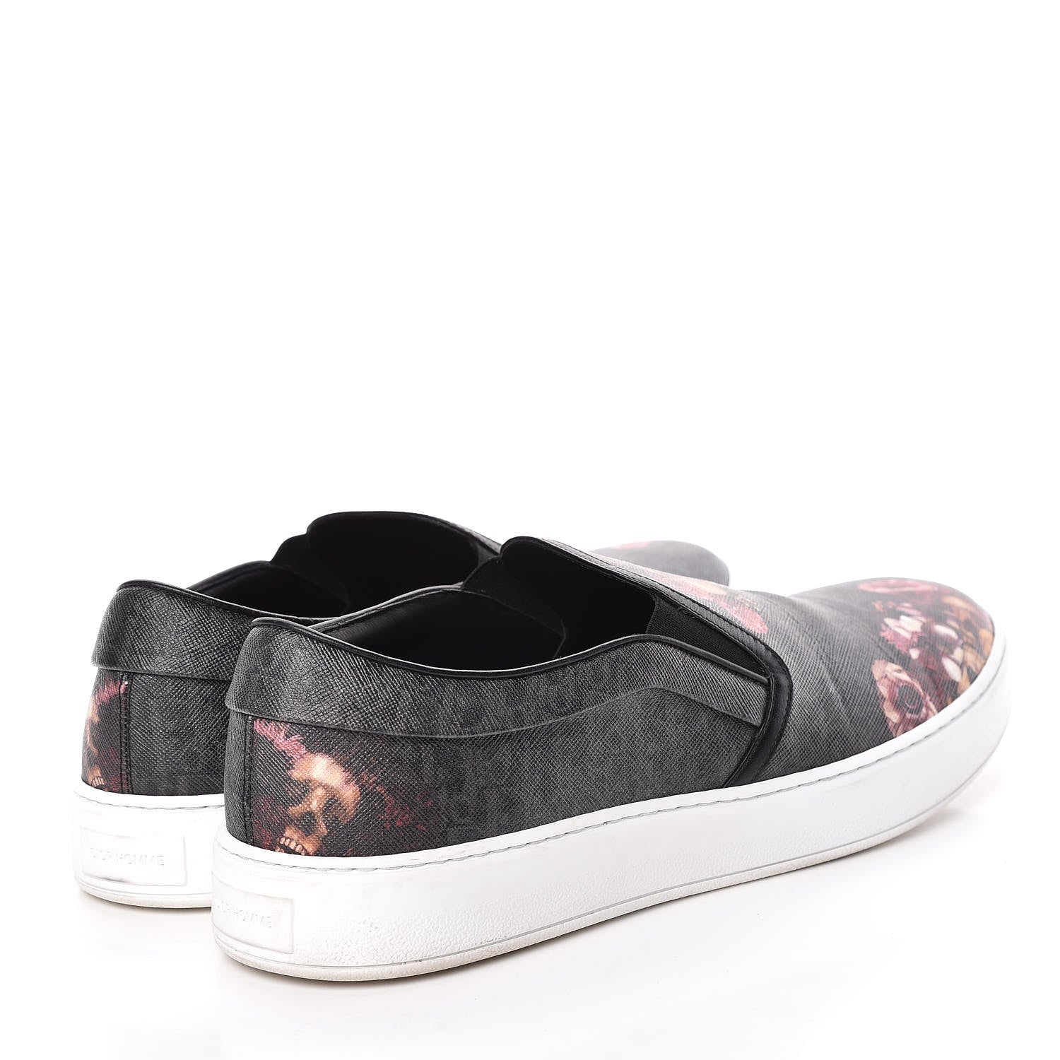 Christian Dior Homme Monogram Floral Skull Slip On Sneakers 45 4 of 18