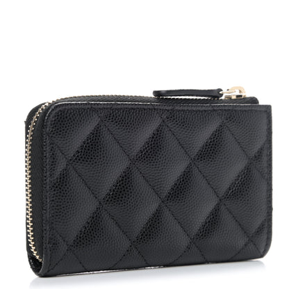 Chanel Caviar Quilted Zipped Key Holder Case Black 2 of 4