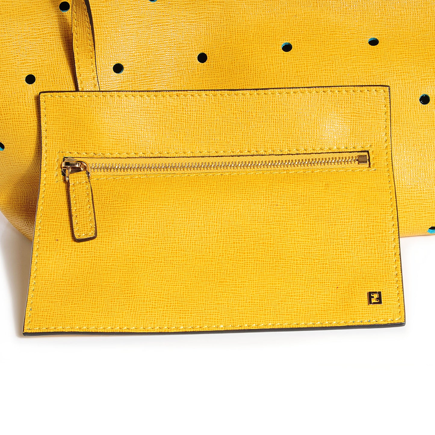 Vitello Perforated Medium Roll Tote Mimosa