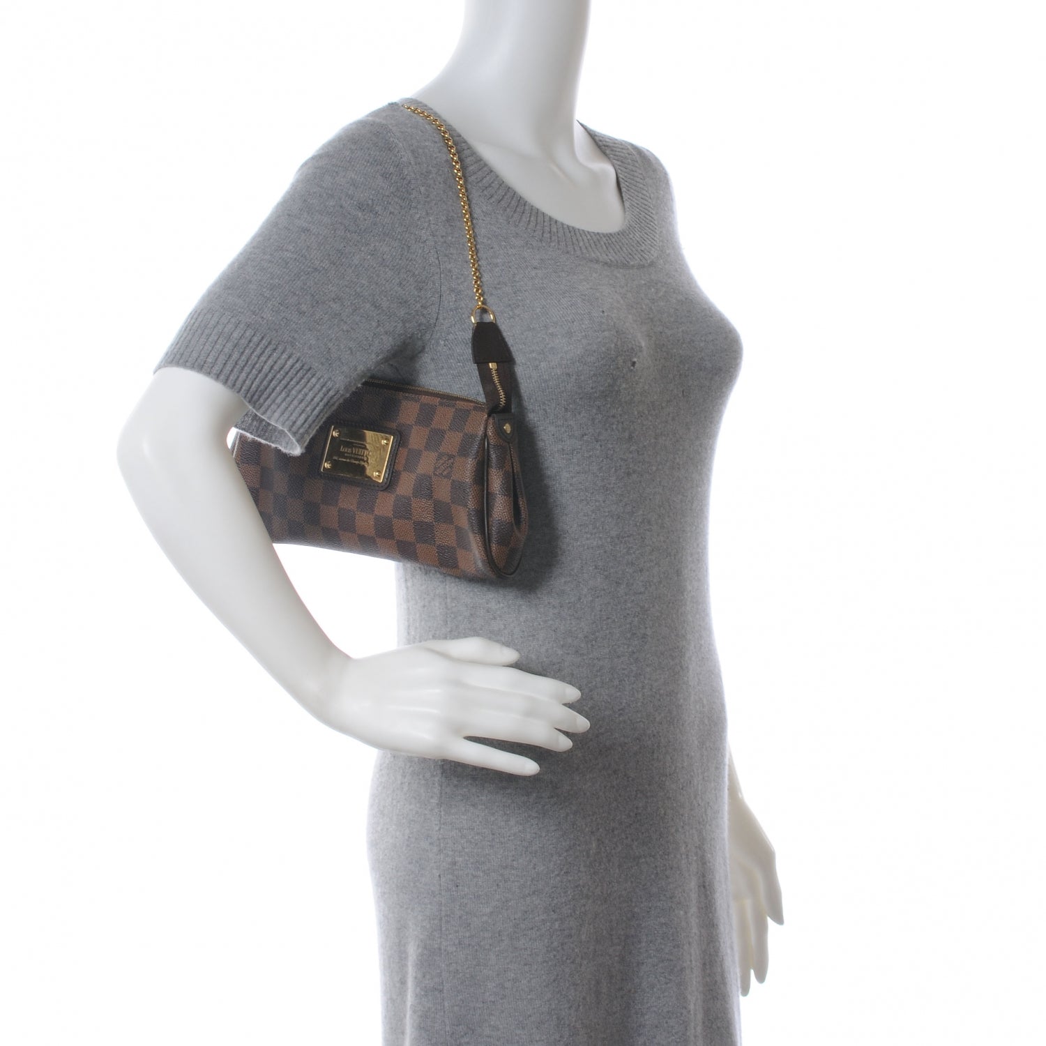 Louis Vuitton Damier Ebene Eva Clutch 2 of 6