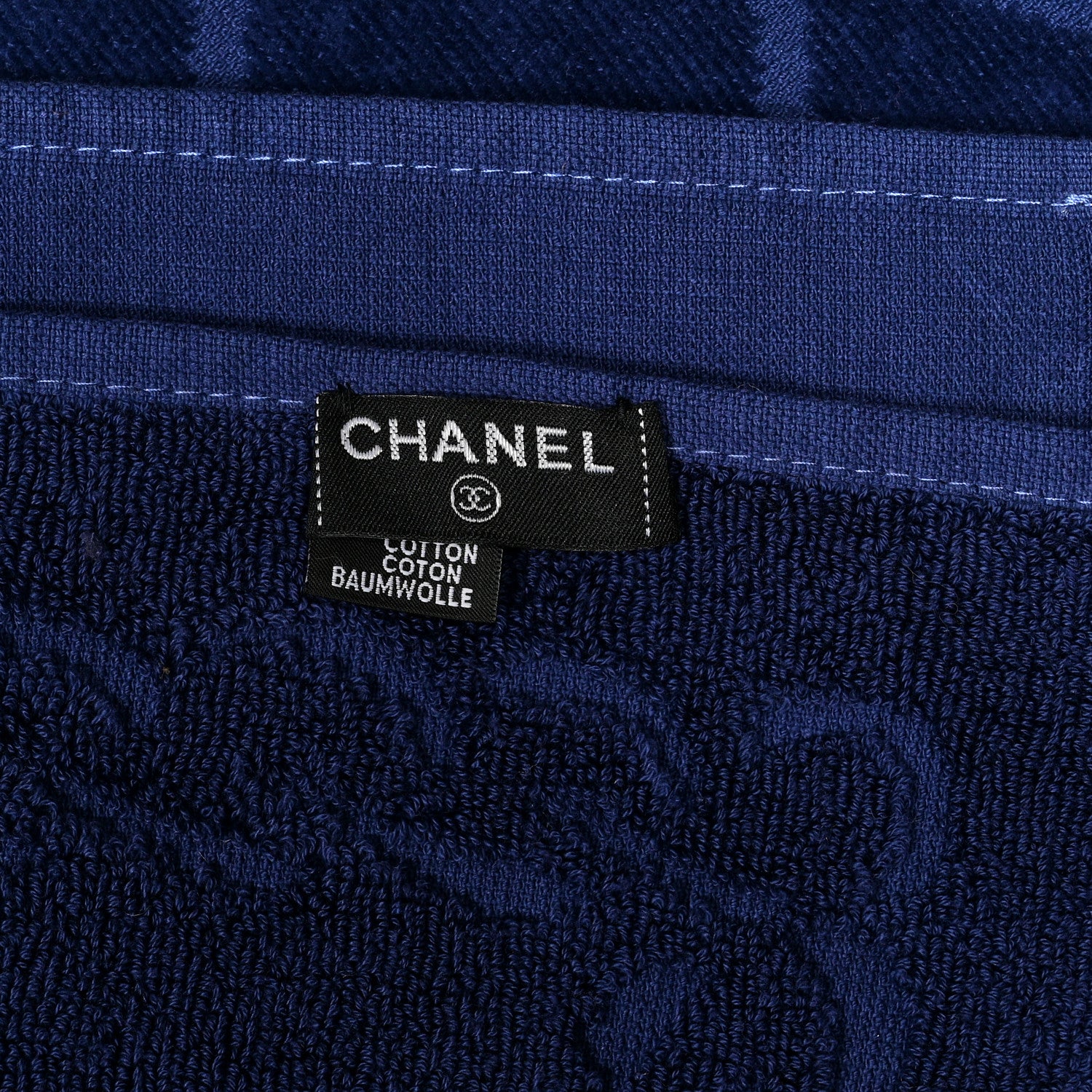 Chanel Terry Cotton CC Beach Towel Blue 3 of 4