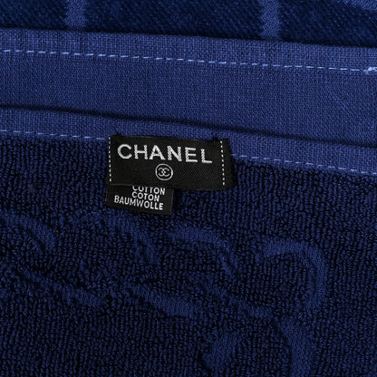 Chanel Terry Cotton CC Beach Towel Blue 3 of 4
